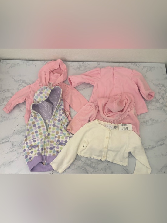 Carter's Other - Carter's Girls Jacket Hoodie Light Pink Zip Up Soft Ruffle Jacket 3M Lot Of 5